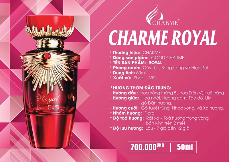Phong thái hoàng gia tạo điểm nhấn rõ nét ở Charme Royal 