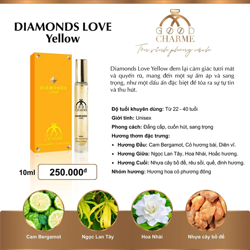 GoodCharme Diamonds Love Yellow 10ml